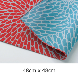 Handmade Furoshiki cloth: Reversible 1940’s Chrysanthemum design blue/red