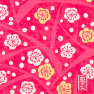 Handmade Furoshiki cloth: Vivid Ume apricot Taisho retro