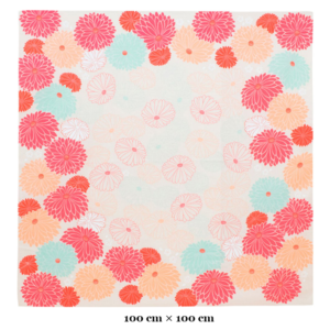 Large Handmade Furoshiki cloth Organic cotton: Chrysanthemum Pink