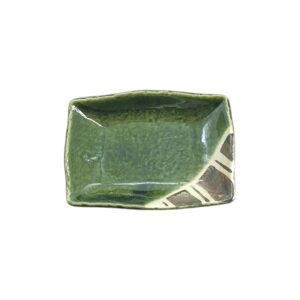 Mino Ware plate 9,8cm: Wagokoro dark green