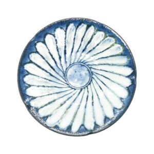 Mino ware Deep Plate 24cm: Kohiki Flower