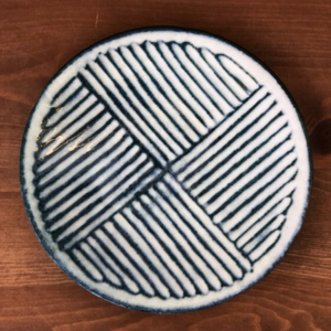 Mino ware Plate 22cm: Kohiki Stripe