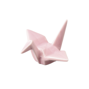 Mino ware: Origami crane Pink