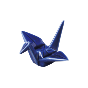 Mino ware: Origami crane Blue
