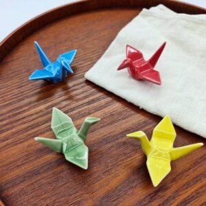 Mino ware: Origami crane Turquoise blue