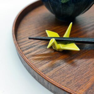 Mino ware: Origami crane yellow