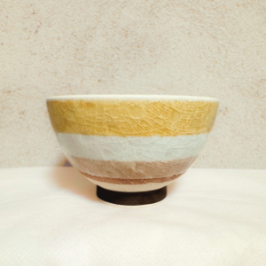 Hasami ware Rice bowl: Knit stripe Yellow