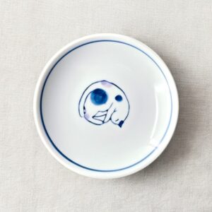 Arita ware plate 10,5cm: Neko Cat Purple