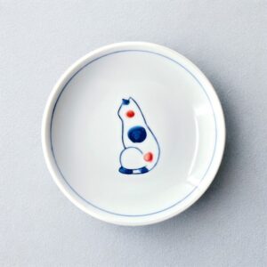 Arita ware plate 10,5cm: Neko Cat Red