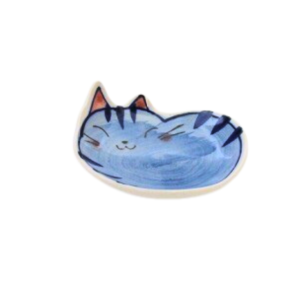 Cat plate: Ironeko Blue 8cm