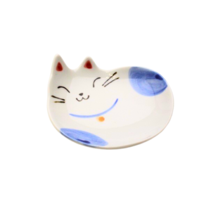 Cat plate: Mikeneko blue 8cm