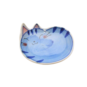 Cat plate: Ironeko Blue 8cm