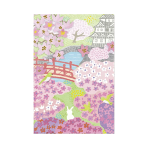 Postkort/Card: Vårblomster og japansk slott