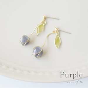 Pastell Tulipanøredobber/Pastel Tulip Earrings: Lilla/Purple (titanium post)