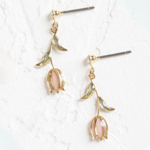 Tulipanøredobber/Tulip Earrings: Rosa/Pink (titanium post)