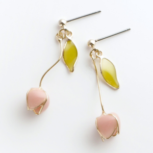 Pastell Tulipanøredobber/Pastel Tulip Earrings: Rosa/Pink (titanium post)