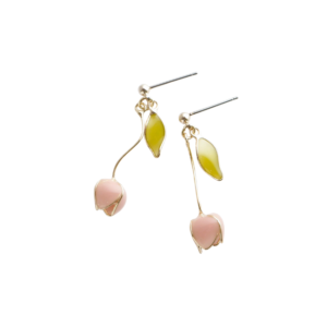 Pastell Tulipanøredobber/Pastel Tulip Earrings: Rosa/Pink (titanium post)