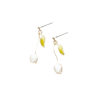 Pastell Tulipanøredobber/Pastel Tulip Earrings: Hvit/White (titanium post)