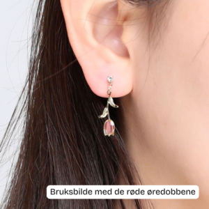 Tulipanøredobber/Tulip Earrings: Hvit/White (titanium post)