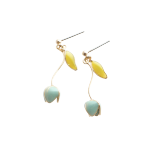 Pastell Tulipanøredobber/Pastel Tulip Earrings: Blå/Blue (titanium post)