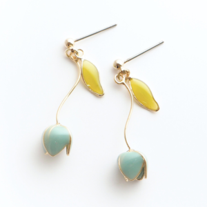 Pastell Tulipanøredobber/Pastel Tulip Earrings: Blå/Blue (titanium post)