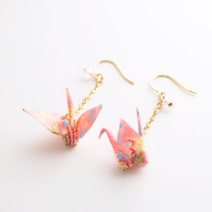 Øredobber/Earrings: Origami Tsuru Rosa/Pink