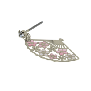 Ogi and sakura motif earrings (titanium post) :Sølv