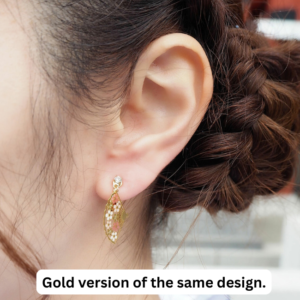 Ogi and sakura motif earrings (titanium post) :Sølv