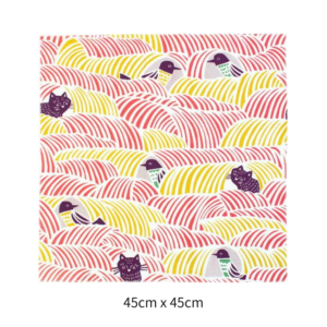 Handmade Furoshiki cloth: Katakata cat Pink