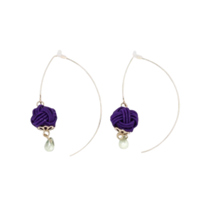 MIzuhiki motif øredobber/earrings: Lilla/Purple